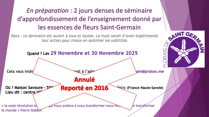 Séminaire de formation des 29 et 30 NOVEMBRE  2025 - Arrhes pour inscription